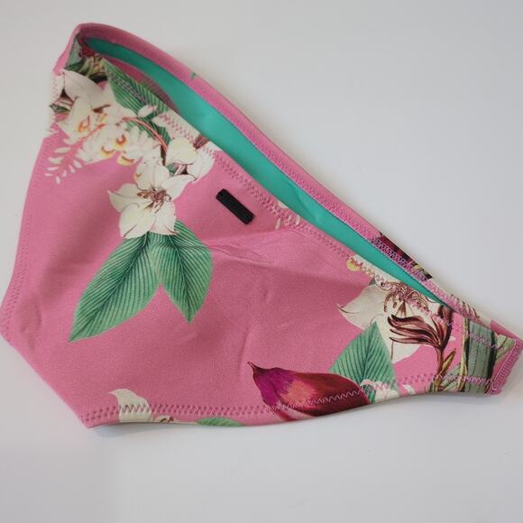 Triangl Swimsuit Bottoms Womens Small Neoprene Bikini Pink Tropical Cheeky Swim - Picture 8 of 9